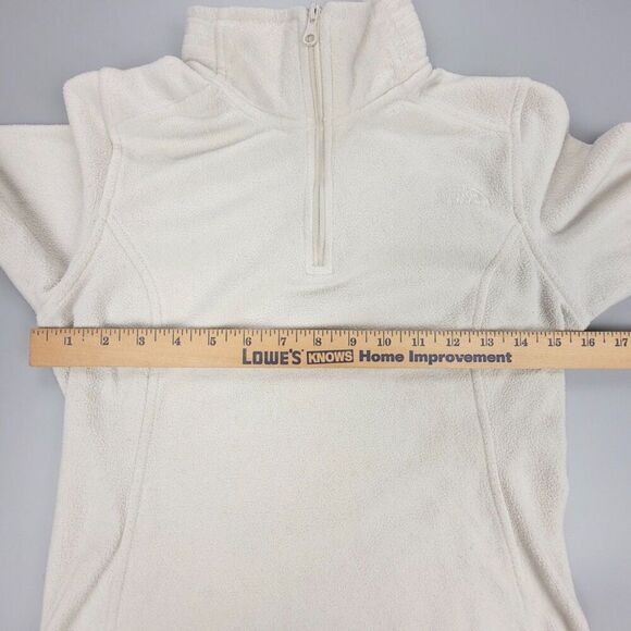 THE NORTH FACE 1/4 Zip Long Sleeve Fleece Sweater Jacket Gorpcore XS Ivory Cream - Picture 4 of 10